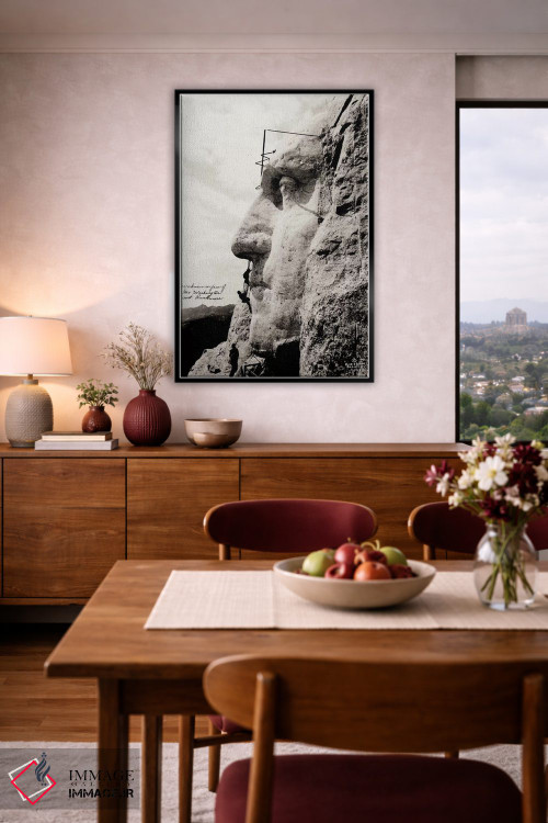 تابلو دکوراتیو کارگران روی چهره جورج واشنگتن اثر پرینت کالکشن - D4B