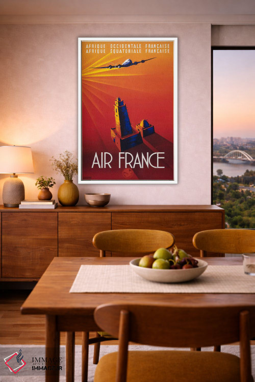 تابلو دکوراتیو ایر فرانس به آفریقا اثر پرینت کالکشن - D6W