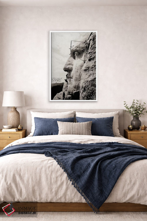 تابلو دکوراتیو کارگران روی چهره جورج واشنگتن اثر پرینت کالکشن - D5W