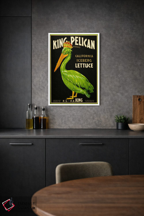 تابلو دکوراتیو کاهوی برند پادشاه پلیکان اثر پرینت کالکشن - D1W