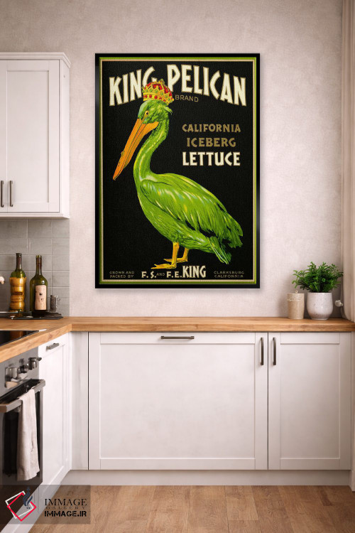 تابلو دکوراتیو کاهوی برند پادشاه پلیکان اثر پرینت کالکشن - D2B