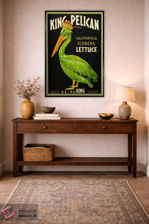 تابلو دکوراتیو کاهوی برند پادشاه پلیکان اثر پرینت کالکشن - D4B