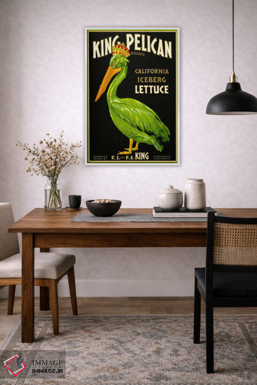 تابلو دکوراتیو کاهوی برند پادشاه پلیکان اثر پرینت کالکشن - D3W