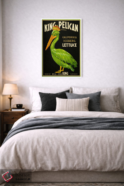 تابلو دکوراتیو کاهوی برند پادشاه پلیکان اثر پرینت کالکشن - D5W