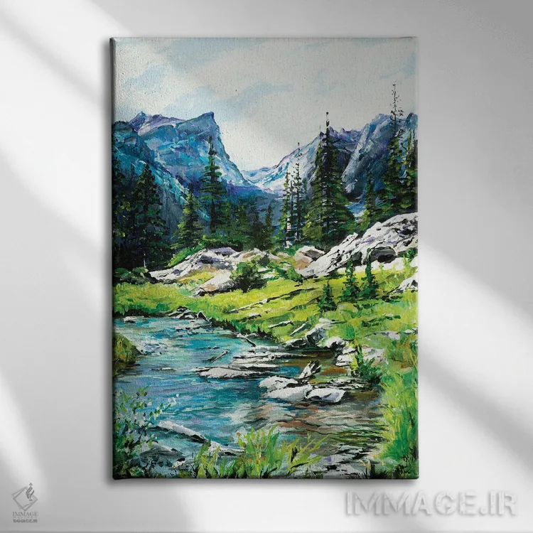 تابلو دکوراتیو پیچ وخم کوهستانی اثر پاتریشیا کارول - نمای روبهرو روی دیوار