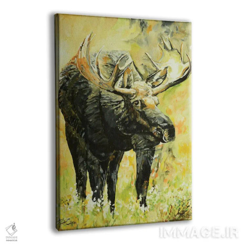 تابلو دکوراتیو گوزن آزاد اثر پاتریشیا کارول - نمای پرسپکتیو محصول