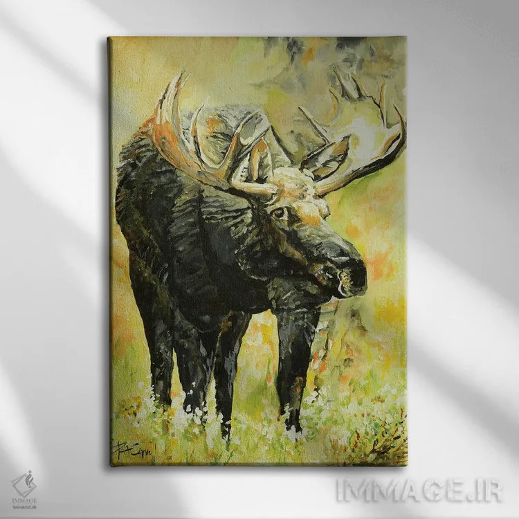 تابلو دکوراتیو گوزن آزاد اثر پاتریشیا کارول - نمای روبهرو روی دیوار