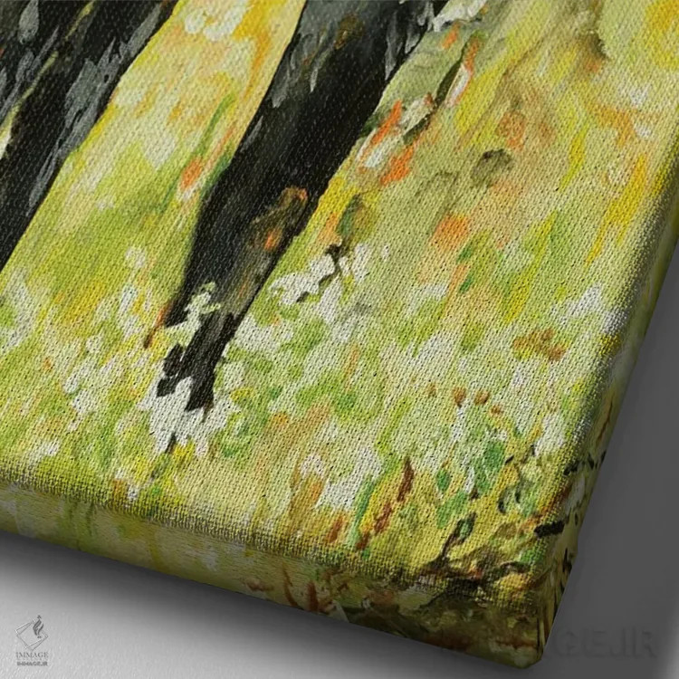 تابلو دکوراتیو گوزن آزاد اثر پاتریشیا کارول - نمای نزدیک بافت بوم