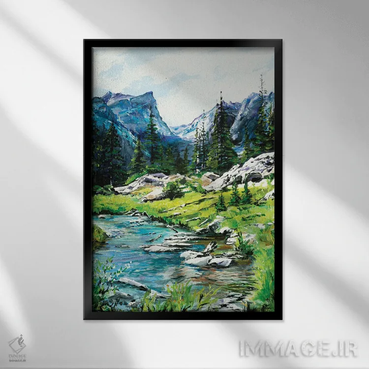 تابلو دکوراتیو پیچ وخم کوهستانی اثر پاتریشیا کارول - نمای قابدار مشکی