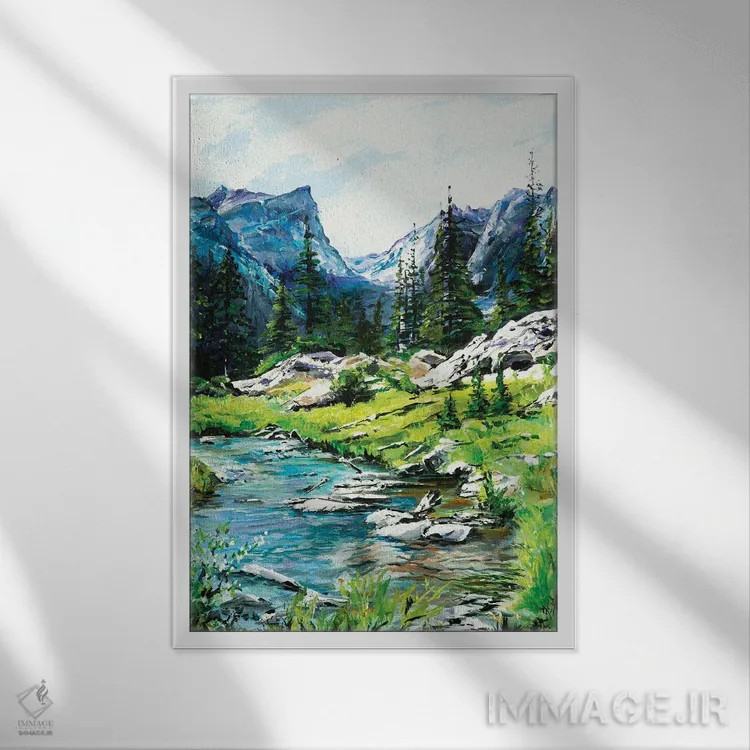 تابلو دکوراتیو پیچ وخم کوهستانی اثر پاتریشیا کارول - نمای قابدار سفید