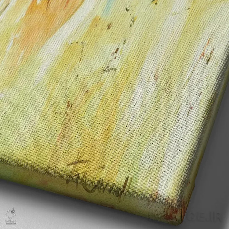 تابلو دکوراتیو گونگ گوزن اثر پاتریشیا کارول - نمای نزدیک بافت بوم