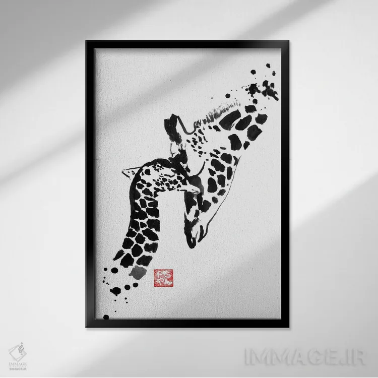 تابلو دکوراتیو مادر و دختر اثر پشان - نمای قابدار مشکی