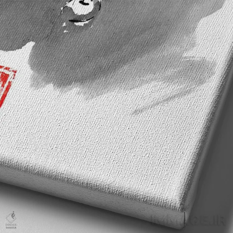 تابلو دکوراتیو خانواده اورانگوتان اثر پشان - نمای نزدیک بافت بوم