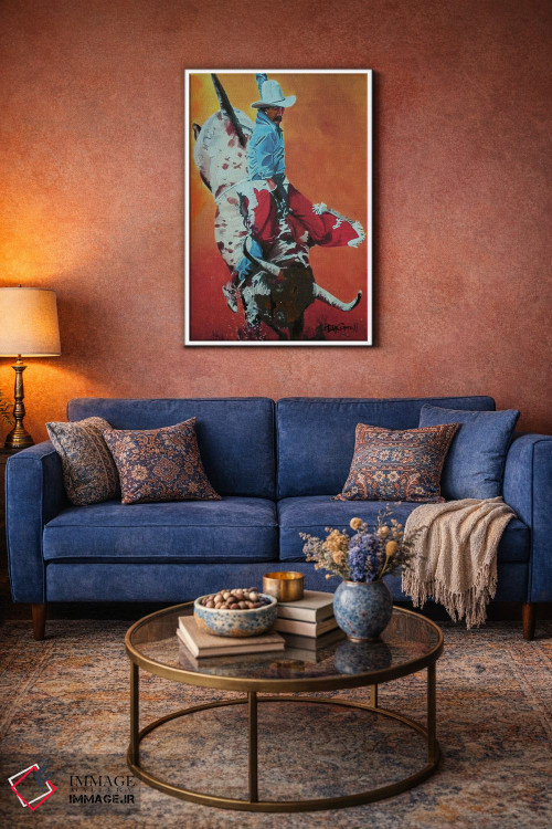 تابلو دکوراتیو سوار گاو اثر پاتریشیا کارول - D3W