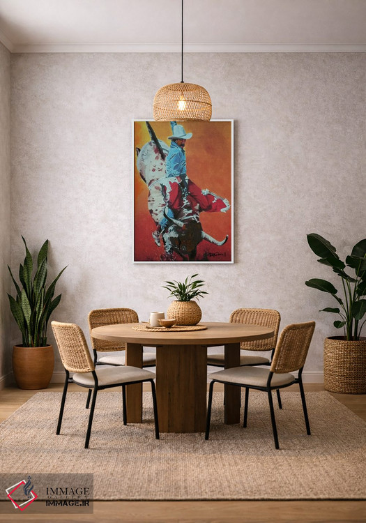 تابلو دکوراتیو سوار گاو اثر پاتریشیا کارول - D2W