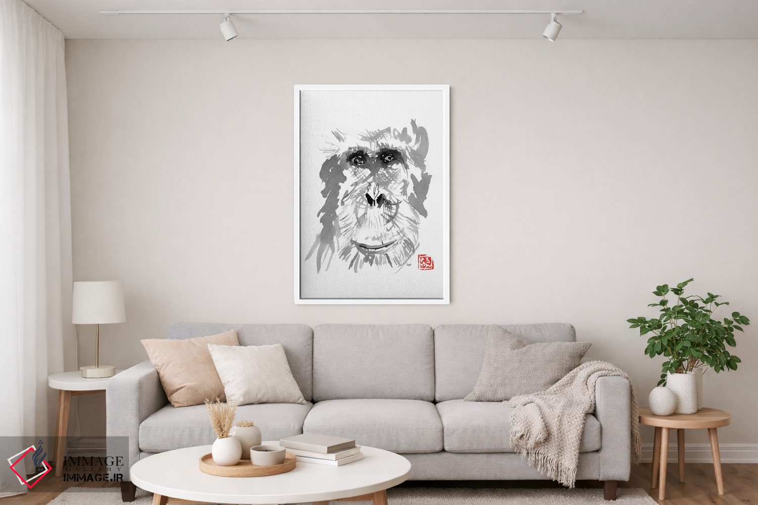 تابلو دکوراتیو اورانگوتان پیر اثر پشان - D4W