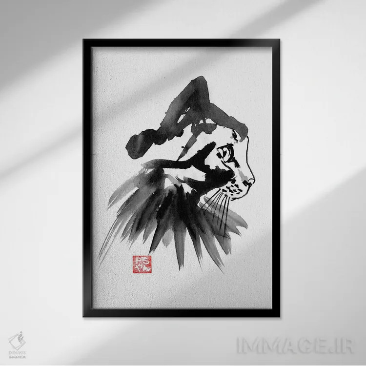 تابلو دکوراتیو پدی اثر پشان - نمای قابدار مشکی