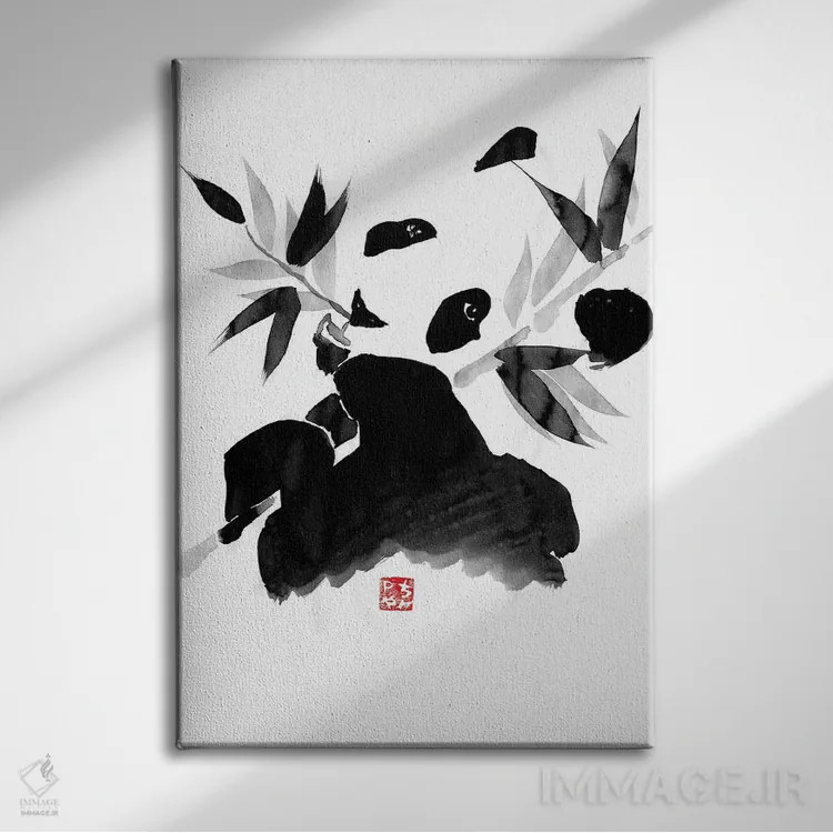 تابلو دکوراتیو پاندا اثر پشان - نمای روبهرو روی دیوار