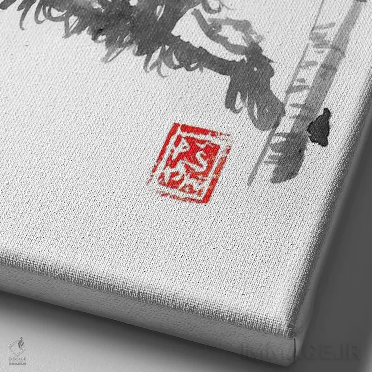 تابلو دکوراتیو بازی کردن اثر پشان - نمای نزدیک بافت بوم