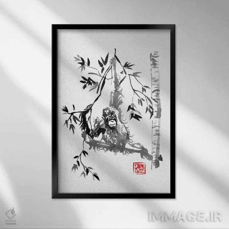 تابلو دکوراتیو بازی کردن اثر پشان - نمای قابدار مشکی