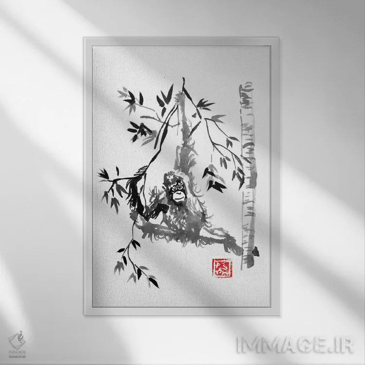 تابلو دکوراتیو بازی کردن اثر پشان - نمای قابدار سفید