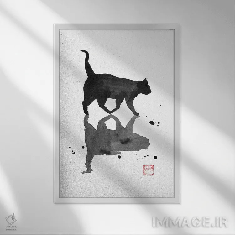 تابلو دکوراتیو گودال آب اثر پشان - نمای قابدار سفید
