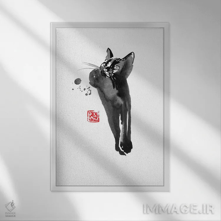 تابلو دکوراتیو صبر اثر پشان - نمای قابدار سفید