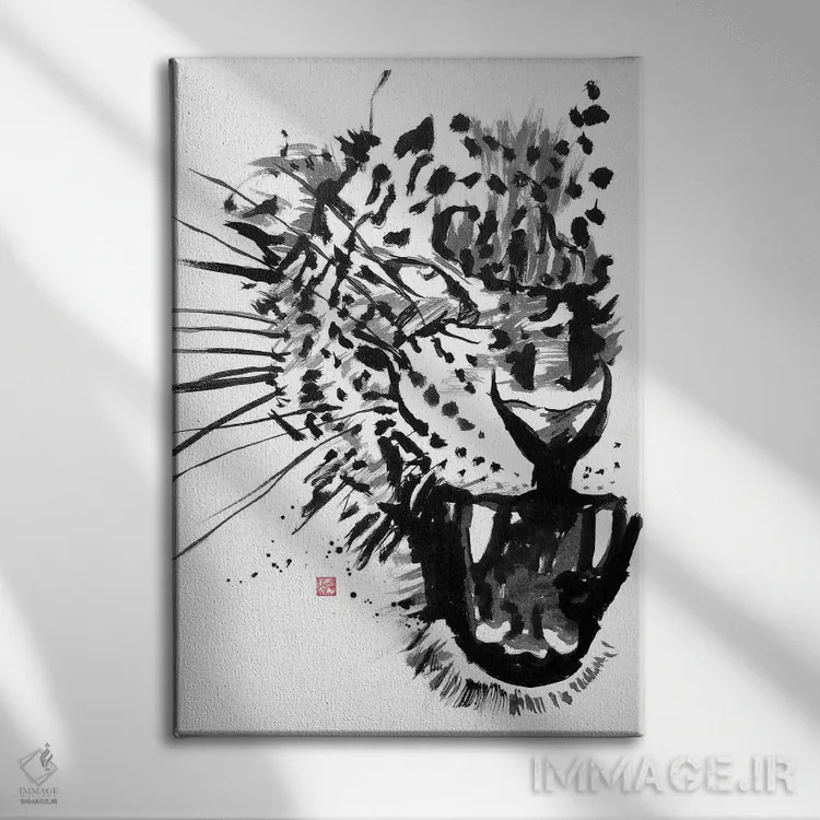 تابلو دکوراتیو ببر اثر پشان - نمای روبهرو روی دیوار