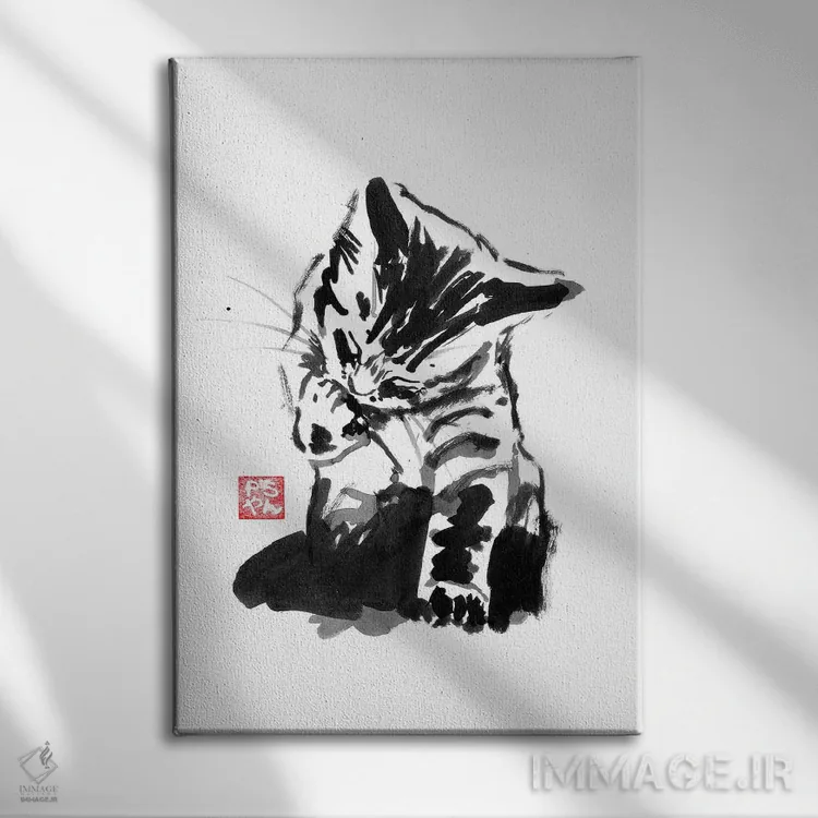 تابلو دکوراتیو شستن اثر پشان - نمای روبهرو روی دیوار