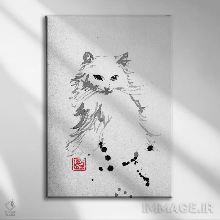تابلو دکوراتیو پوسته سفید اثر پشان - نمای روبهرو روی دیوار
