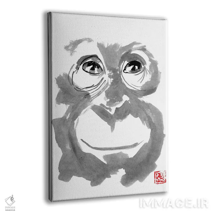 تابلو دکوراتیو اورانگوتان جوان اثر پشان - نمای پرسپکتیو محصول
