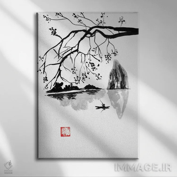 تابلو دکوراتیو در امتداد اثر پشان - نمای روبهرو روی دیوار