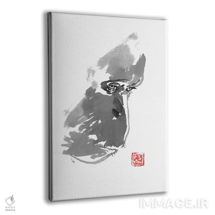 تابلو دکوراتیو اورانگوتان غمگین اثر پشان - نمای پرسپکتیو محصول