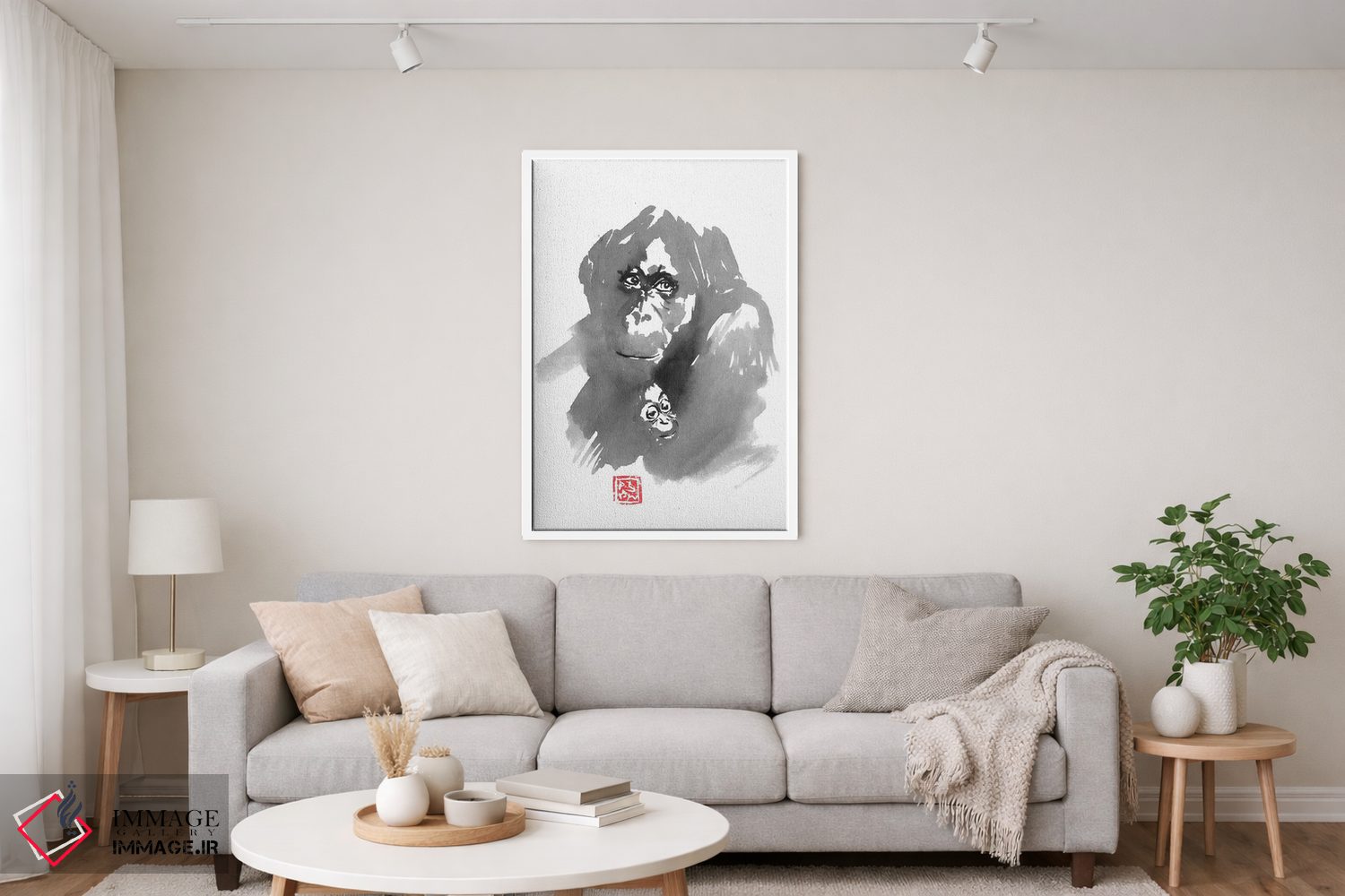 تابلو دکوراتیو خانواده گوریل اثر پشان - D4W