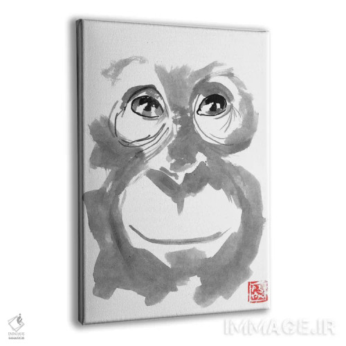 تابلو دکوراتیو اورانگوتان خندان اثر پشان - نمای پرسپکتیو محصول