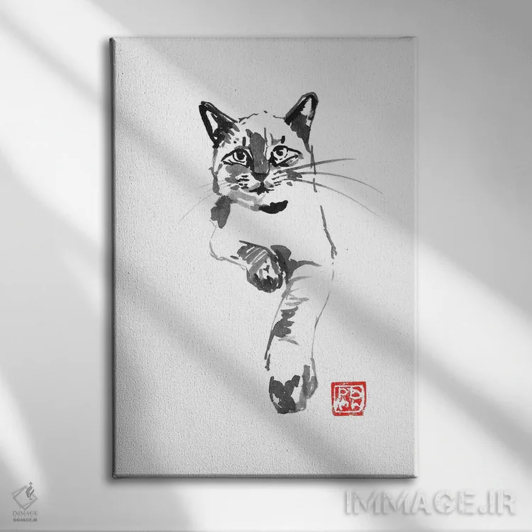 تابلو دکوراتیو روی تخت اثر پشان - نمای روبهرو روی دیوار