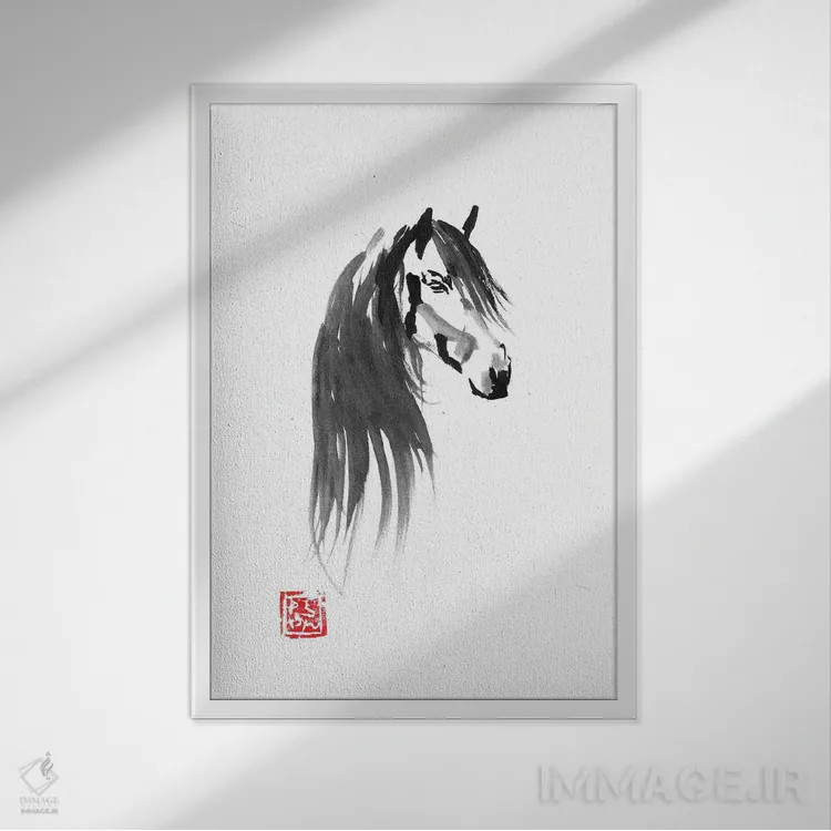 تابلو دکوراتیو غرور اثر پشان - نمای قابدار سفید