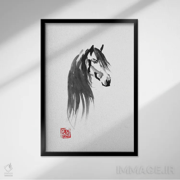 تابلو دکوراتیو غرور اثر پشان - نمای قابدار مشکی
