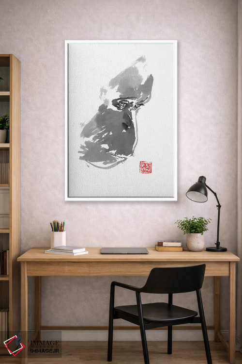 تابلو دکوراتیو اورانگوتان غمگین اثر پشان - D1W