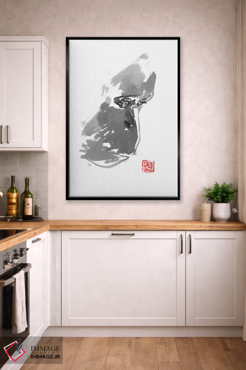 تابلو دکوراتیو اورانگوتان غمگین اثر پشان - D3B