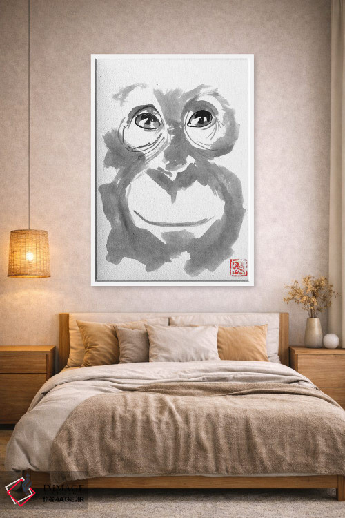 تابلو دکوراتیو اورانگوتان خندان اثر پشان - D1W
