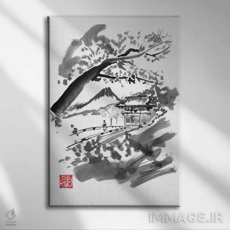 تابلو دکوراتیو معبد اثر پشان - نمای روبهرو روی دیوار