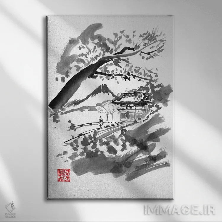 تابلو دکوراتیو معبد اثر پشان - نمای روبهرو روی دیوار