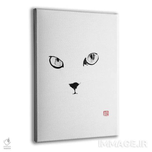تابلو مینیمال چشم های گربه اثر پشان - نمای پرسپکتیو محصول