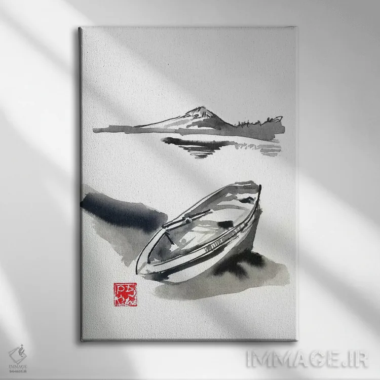 تابلو دکوراتیو جزیره ها و قایق اثر پشان - نمای روبهرو روی دیوار