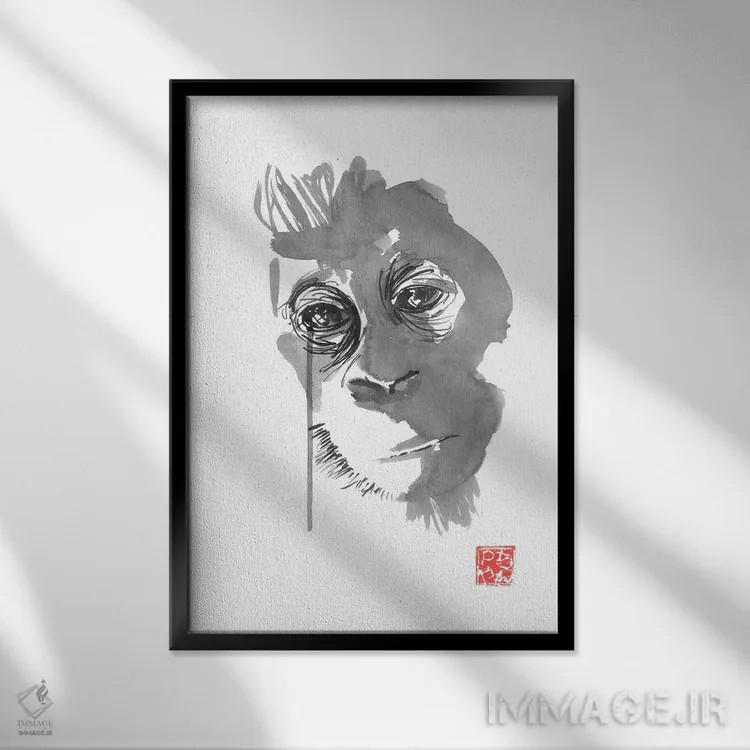 تابلو دکوراتیو بورنئو ۲ اثر پشان - نمای قابدار مشکی