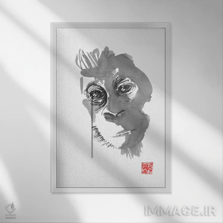 تابلو دکوراتیو بورنئو ۲ اثر پشان - نمای قابدار سفید