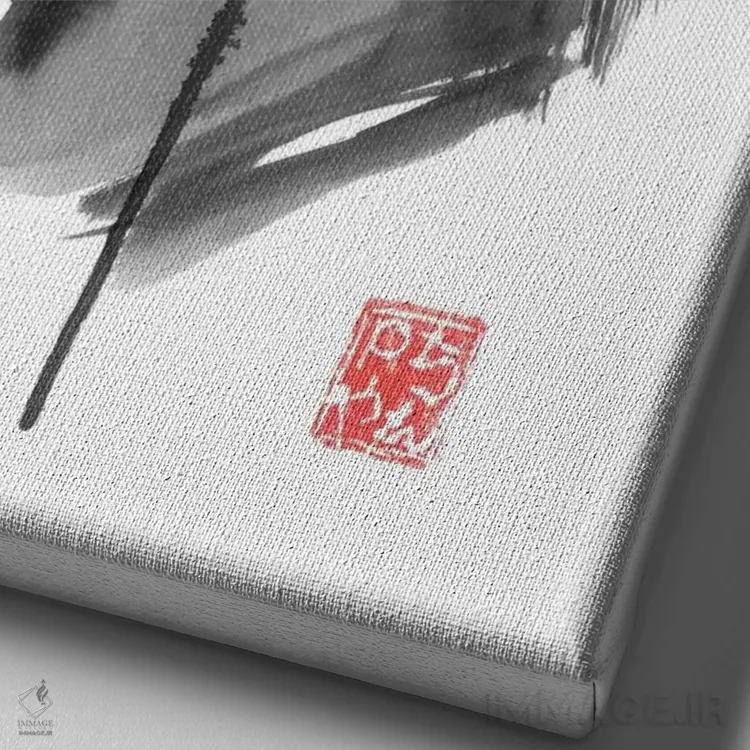 تابلو دکوراتیو بورنئو ۴ اثر پشان - نمای نزدیک بافت بوم