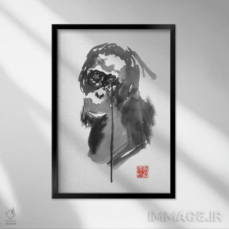 تابلو دکوراتیو بورنئو ۴ اثر پشان - نمای قابدار مشکی