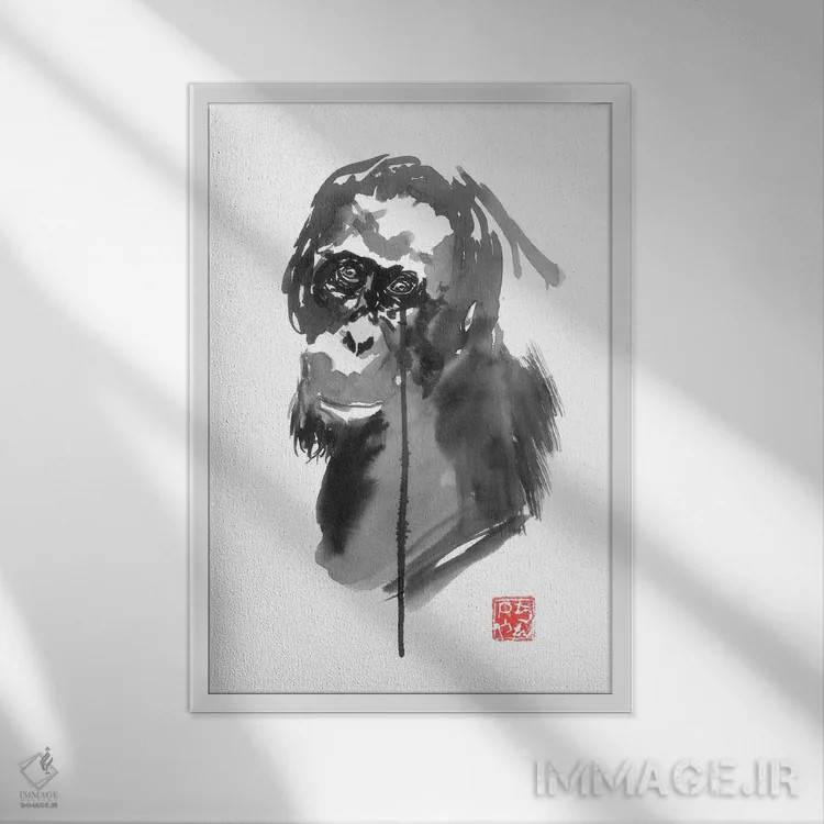 تابلو دکوراتیو بورنئو ۴ اثر پشان - نمای قابدار سفید